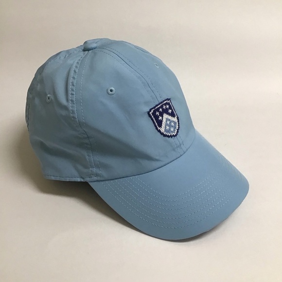 Smathers & Branson Needlepoint Light Blue Baseball Hat Cap Adjusts Polyester NC? - Picture 3 of 12